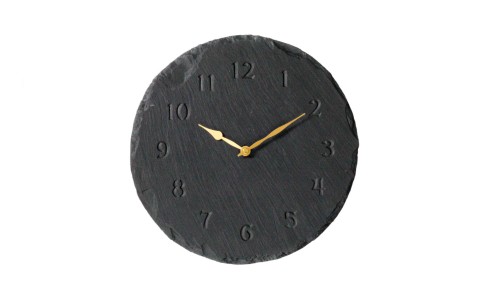 Welsh Slate Wall Clock | Deep Engraved Numbers